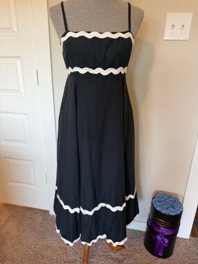 Navy Sundress with White Trim